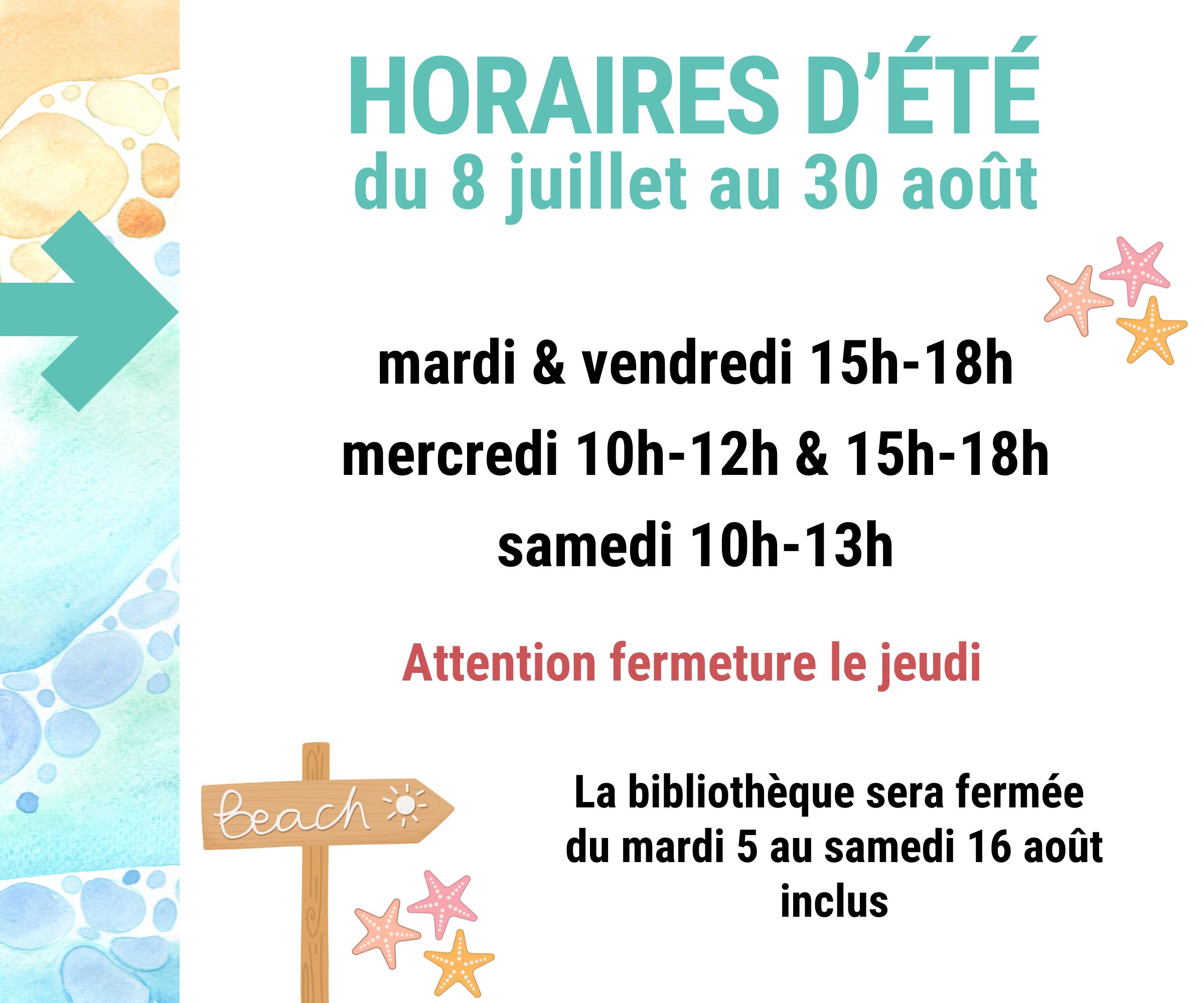 HORAIRES D'ETE
